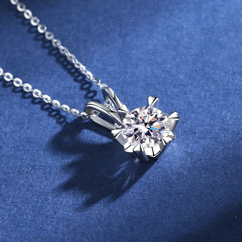 Fashion Luxury Trendy Classic 1ct GRA Moissanite Irregular Sqaure Necklace For Charm Women 925 Silver Party Jewelry Gift