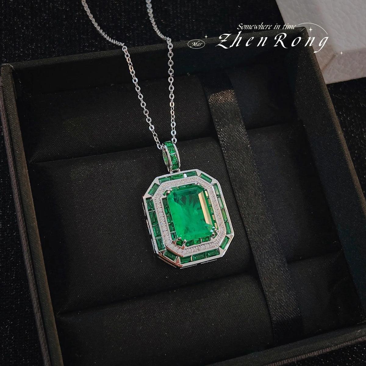 Foydjew New Luxury Designer Jewelry Simulation Emerald Green Pendant Necklaces For Women High Quality Wristband Bracelets Sets
