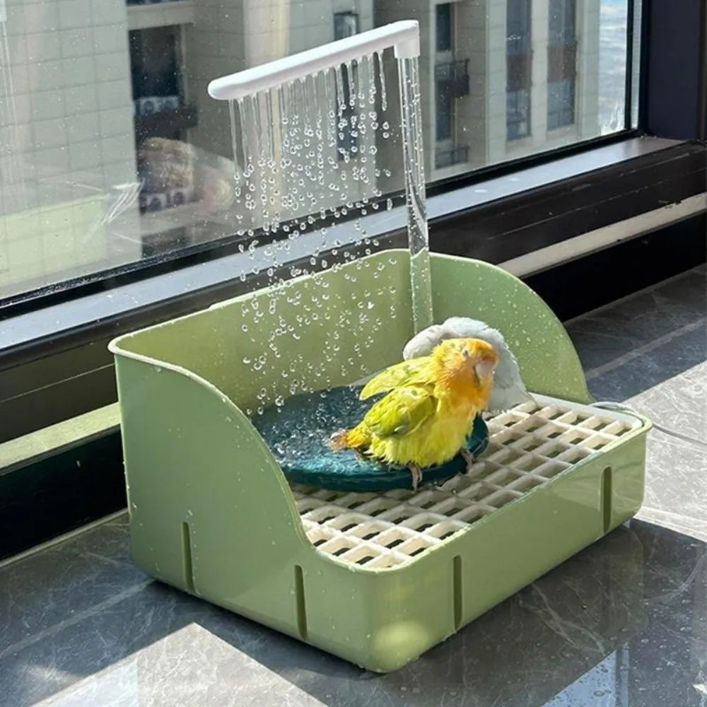 With Automatic Circulation Parrot Shower Basin Bago Bird Shower Detachable Bird Bathtub With Multiple Faucets Pet Bird Bath