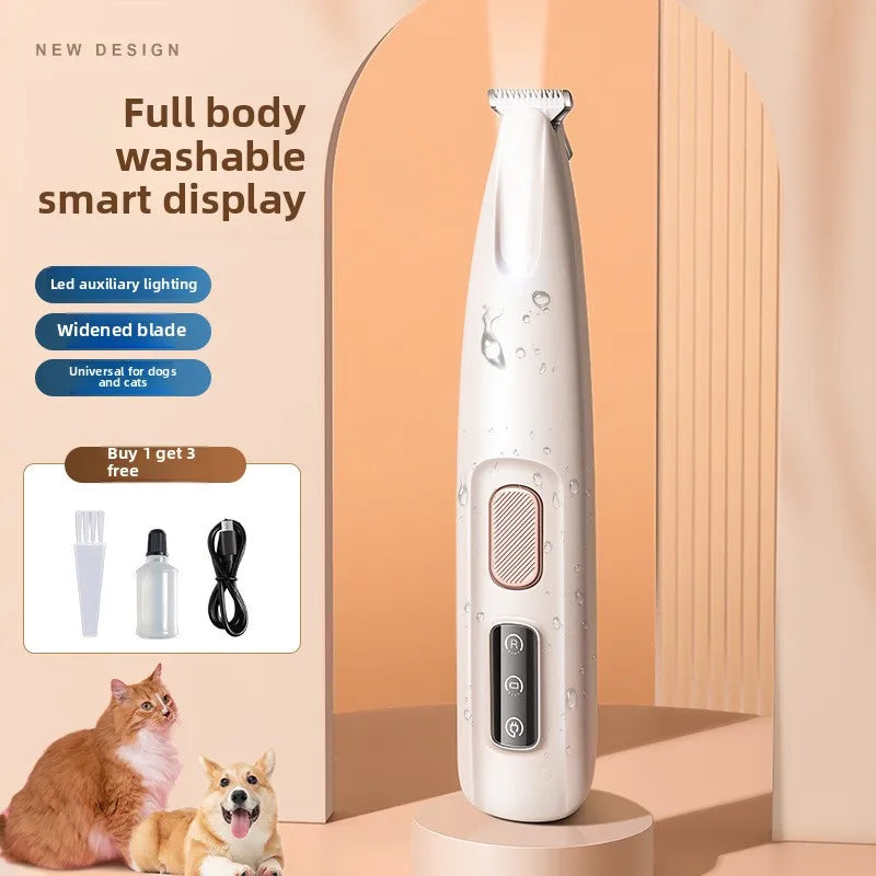 Pet Grooming Clippers Dog Cat LED Light Waterproof Electric Trimmer for Paws Feet Hair Cutting Dog Hair Dog Trimmer Pet Grooming