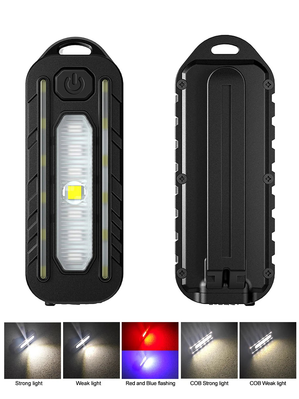 LED Red and Blue Shoulder Light with Clip USB Rechargeable Flashlights Warning Safety Torch Bike Warn LANTERN