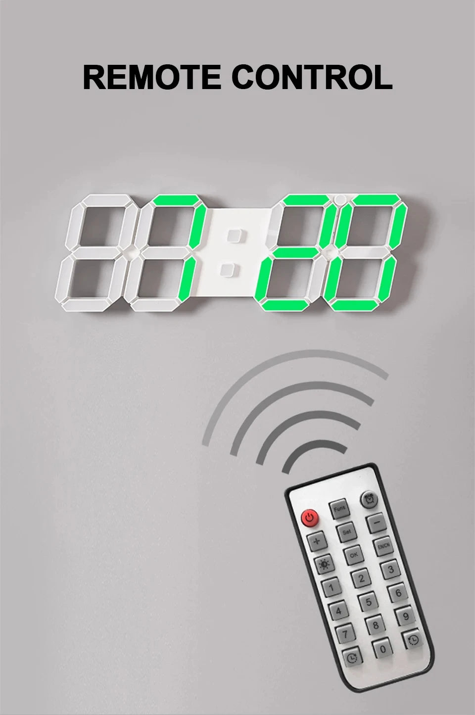3D LED Digital Alarm Clock USB Charging Luminous Multifunctional Electronic Wall Clock Home Decorative Gift