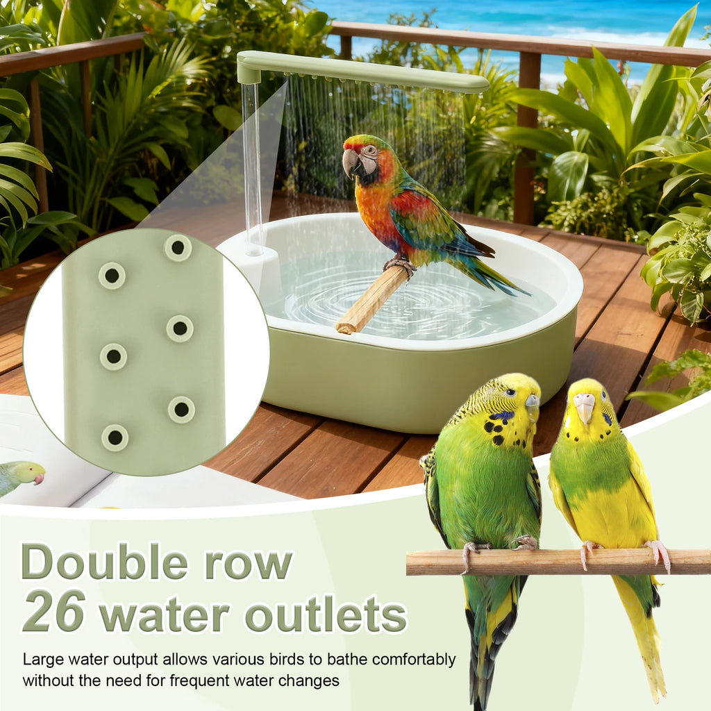 Parrot Automatic Bird Bath Tub Shower Fountain USB Electric Circulating Faucet Pet Large Bird Bathtub Cleaning Supplies