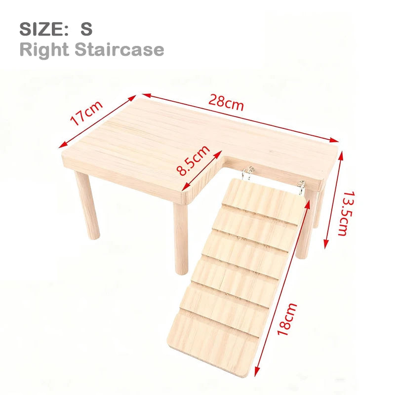 Unpainted Wooden Guinea Pig Hideout Climb House - Hamster Cage Decor Play Tunnel Small Animal Chew Toy Pet Habitat Accessories