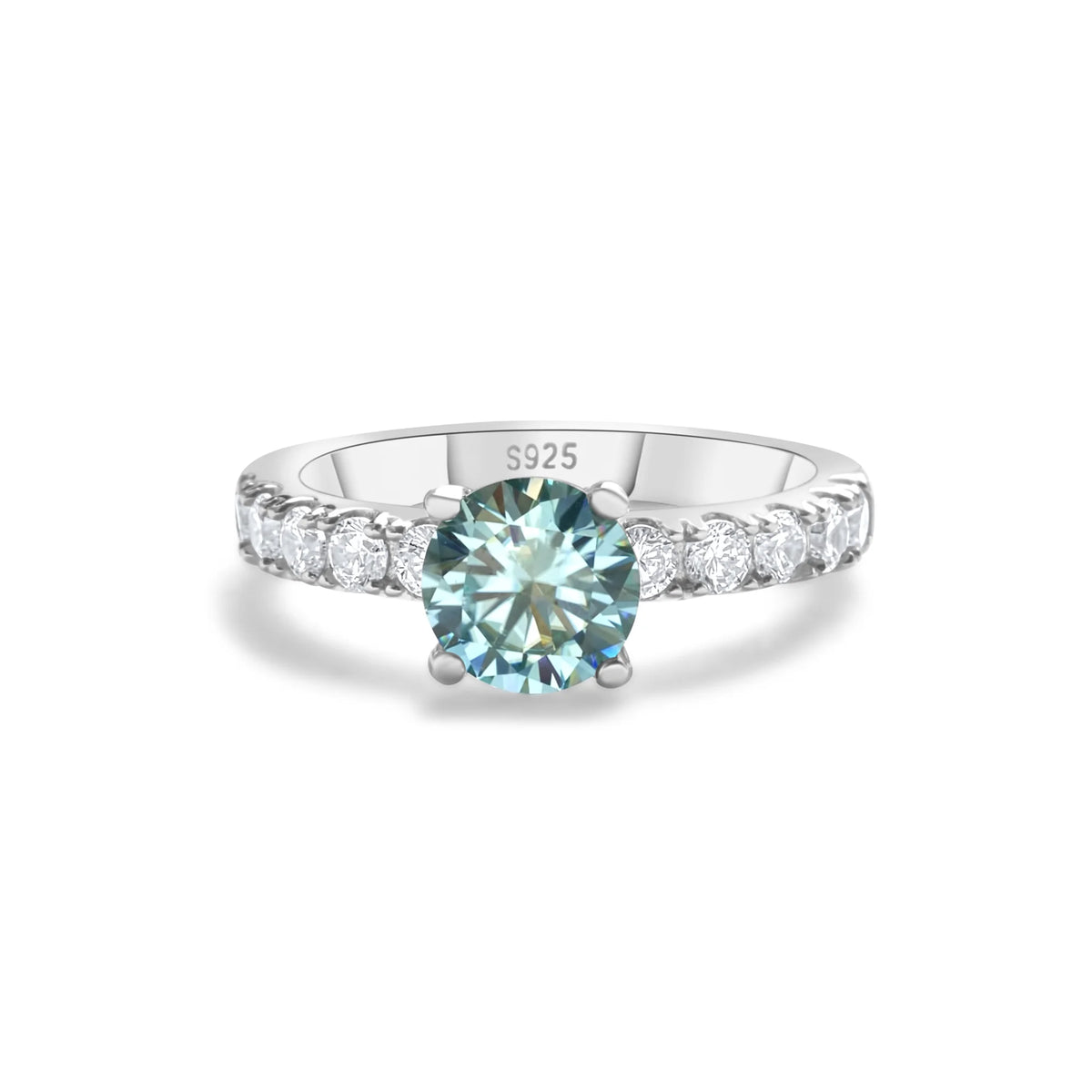 1.0 Carat Simple Design Moissanite Ring with 4 Claw S925 Sterling Silver Women's Engagement Band Fashion Fine Jewelry Gift