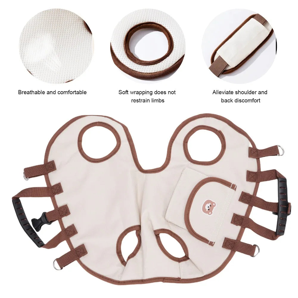 Durable Adjustable Strap Dog Lift Harness Breathable Portable Pet Carrier Cat Carrier Sling Puppy Cat
