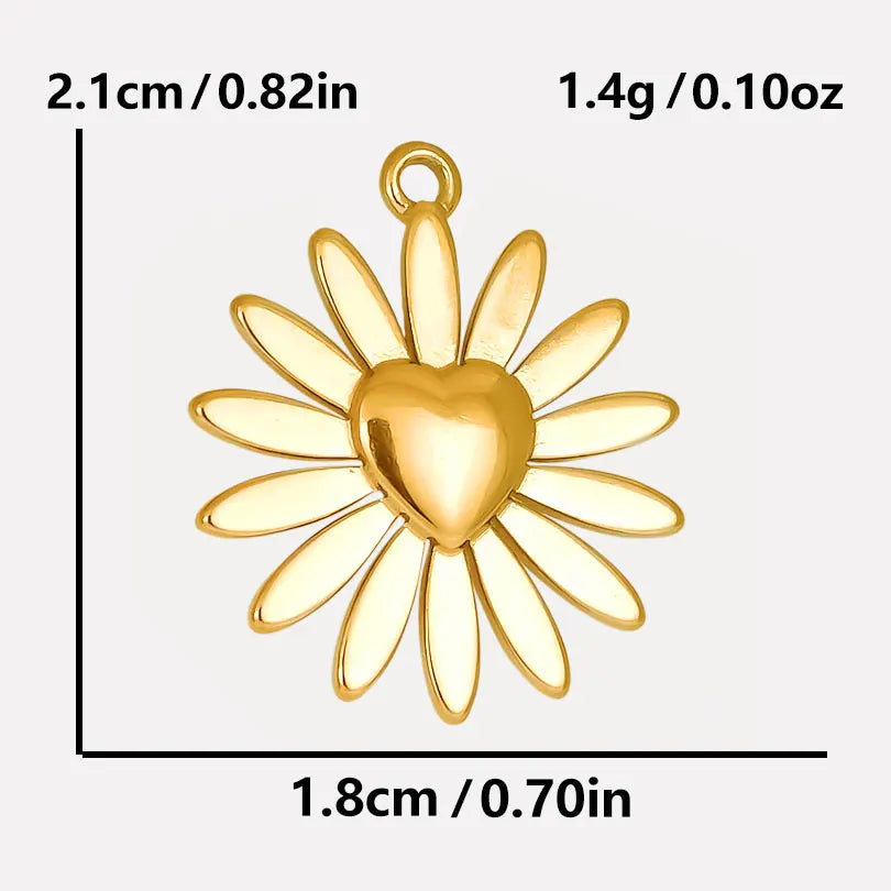 5Pcs/Lot Stainless Steel Sea Animal Starfish Cicada Shell Pendant Jewelry DIY Goth Sacred Heart Sunflower Heart подвеска Bulk