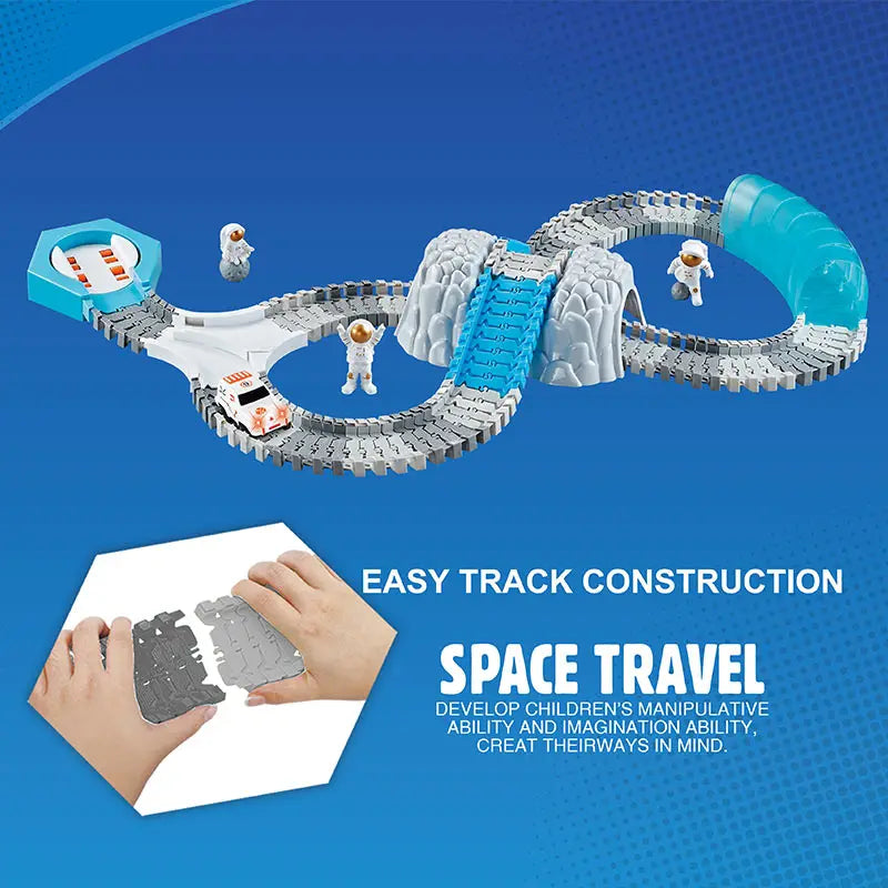kids electric track toy Space Mini Car Set Puzzle Boy toy Space themed track car toy Children's birthday Christmas gift