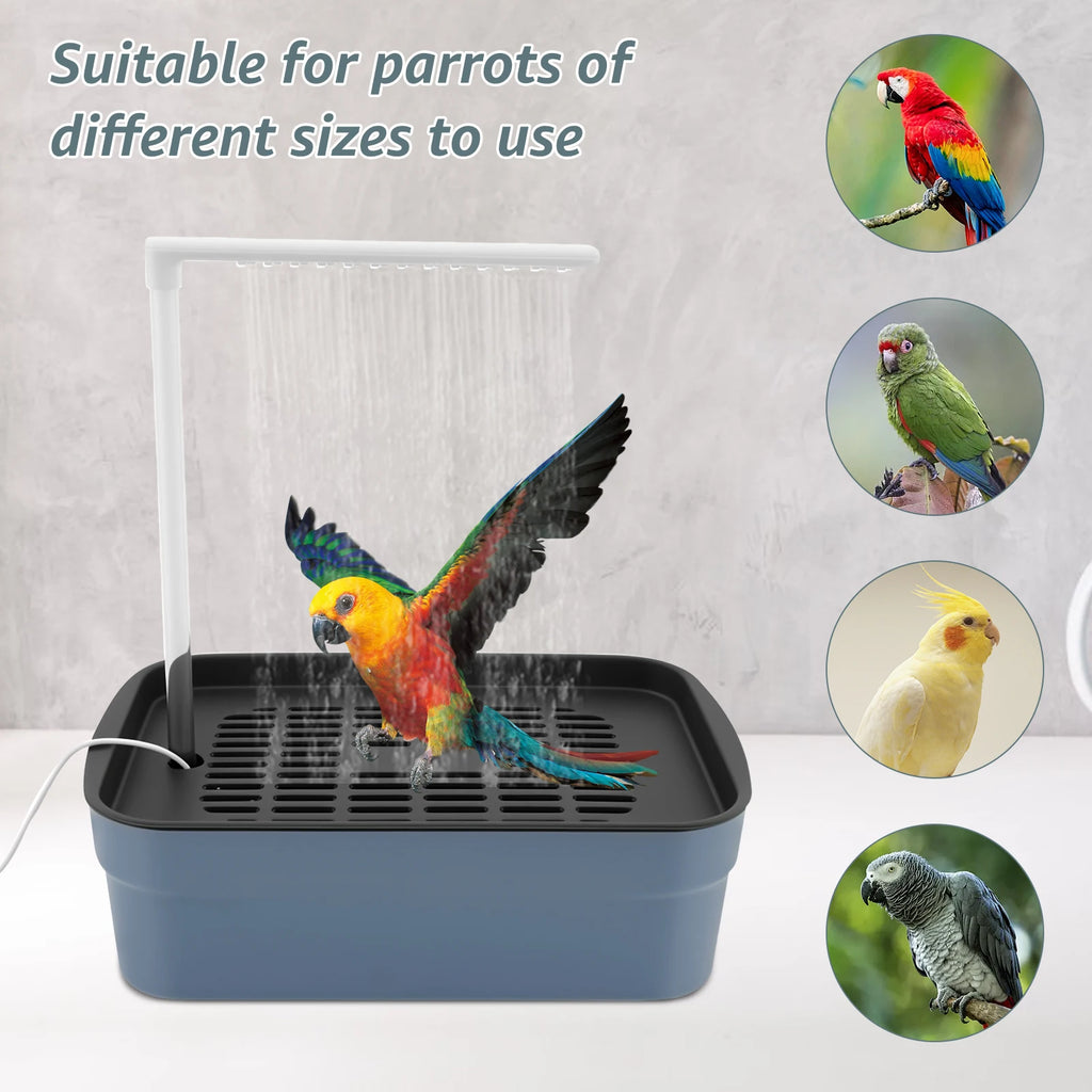 Automatic Pet Birds Parrots Bath Circulating Water Bathtub USB Electric Parakeet Bathtub Shower Fountain birds supplies