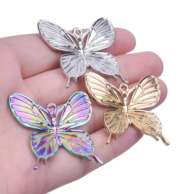 10PCS Ancient Egyptian Scarab Beetle Pendants Charms Stainless Steel Dragonfly Butterfly Pendant for Jewelry Making DIY Necklace