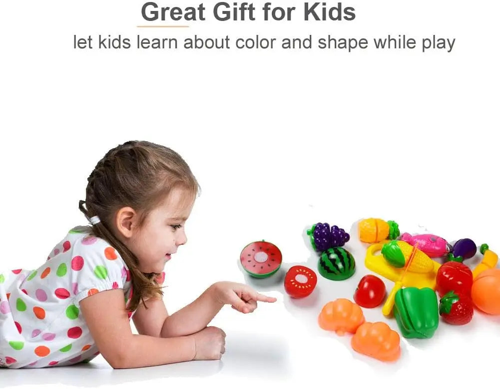 Cutting Fruits Vegetables Toys Set Game Baby Plastic Food Toy Simulated Kitchen Toy Children Pretend Play Cakes Toys Girls Gifts