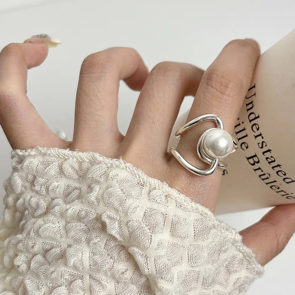 Sam Panda 925 Sterling Silver Mask Ring For Women Gift Frosting Vintage Irregular Personality Punk Jewelry Dropshipping