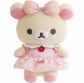 Rilakkuma Korilakkuma Plush Toy Medium 30cm Ribbon Makeup Rilakkuma Cute Kawaii Bear Stuffed Animals Soft Doll Girls Toys Gift