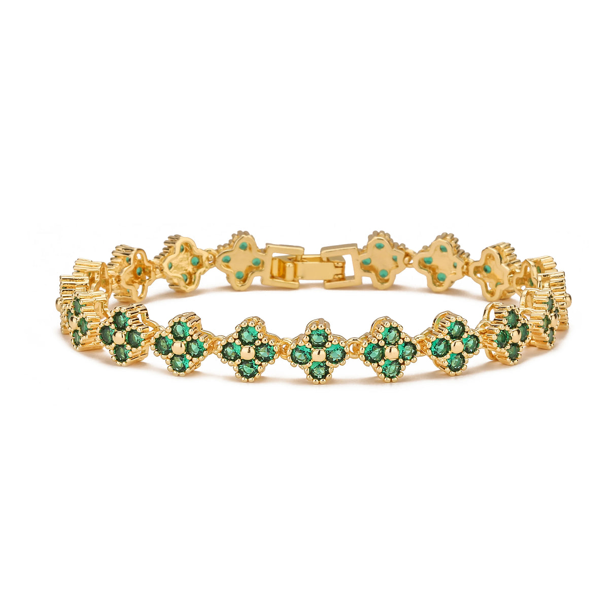 HECHENG,AAAAA Brass 18K gold-plated Flower Necklace Bracelet Jewelry Set ，for Christmas gift for women and best friend