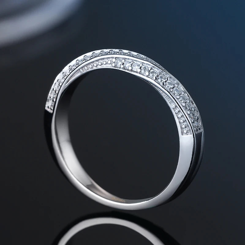 Moissanite And Zircon Unisex Rings 100% Real S925 Silver Ring For Men and Women Luxury Brilliant D VVS1