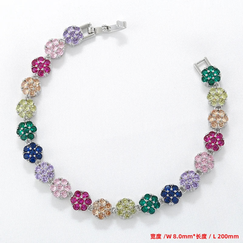 ZHUKOU Summer Dopamine Series Vibrant Colorful Flower Necklace Bracelet Wholesale:VL526 VL527