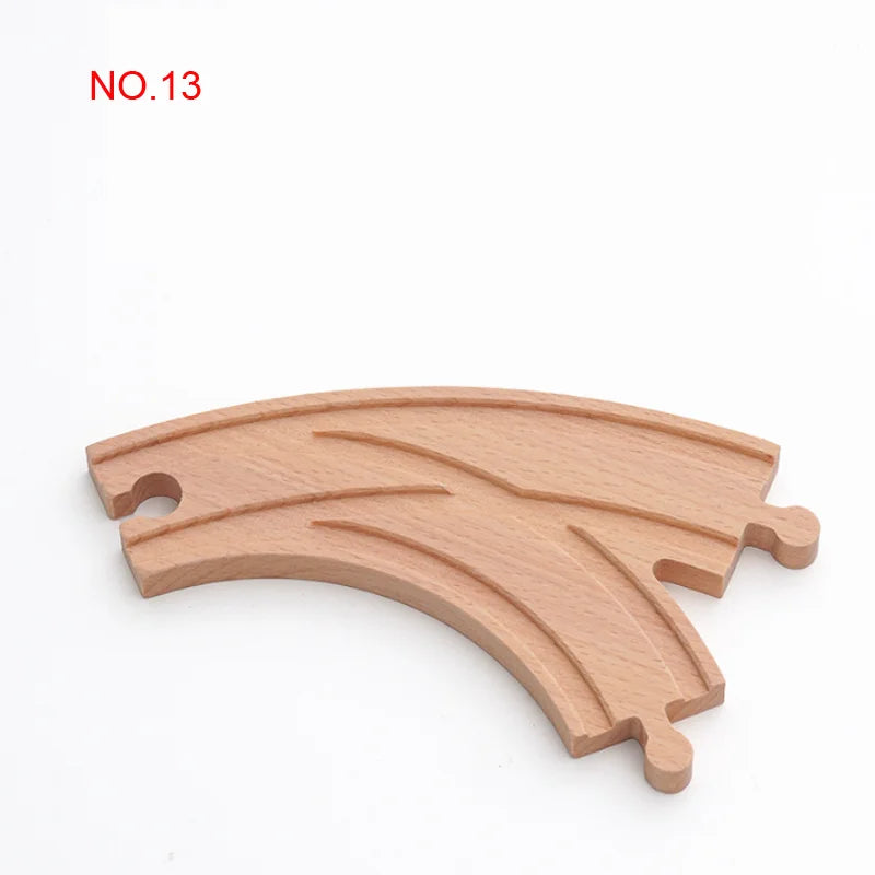 New Wooden Railway Track All Kinds Fork Rail Bifurcation Beech Wood Track Accessories Fit for Thomos Wooden Train Tracks Toy
