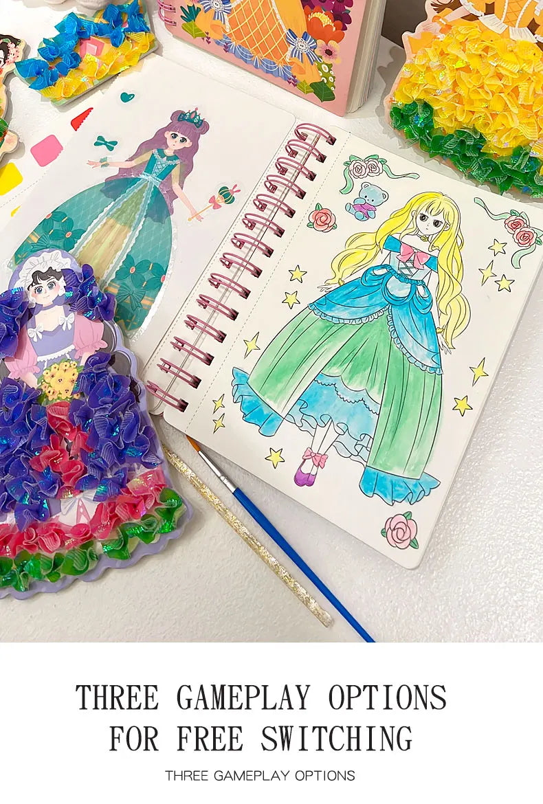 Children's Fabric Art Craze Poke Drawing Craft Toys DIY Creative Puzzle Puncture Painting Poking Sticker For Kids Birthday Gifts