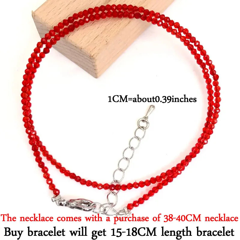 2024 New Boho 2mm Natural Stone Crystal quartz Necklace Bracelet Small Chain Ladies Fashion Accessories Charm Jewelry Accessorie