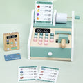 Kids Wooden Simulation Supermarket Checkout Counter Toy Cash Register Kids Role-Play Toys Kitchen Toys Girls Pretend Play