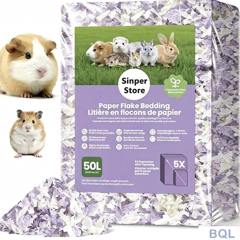 850g Paper Cotton Hamster Bedding Dust-Free Paper Fluff Large Pack Odor Control Super Absorbent Warm Pad for Syrian Hamster