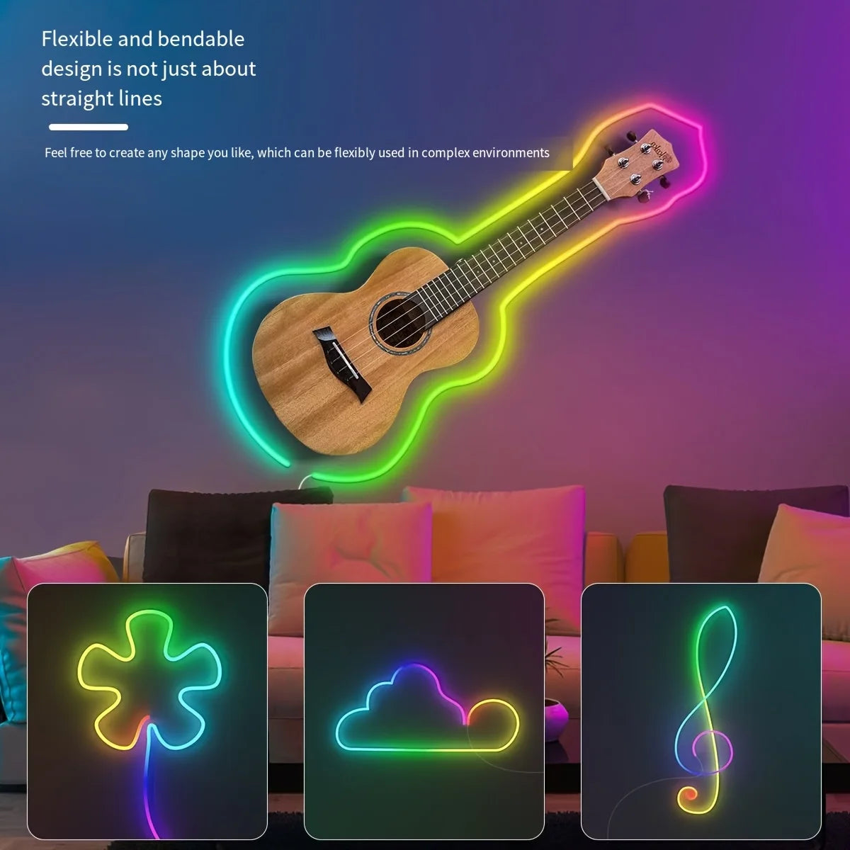 5V RGBIC Neon LED Strip Bluetooth APP Control Music Sync Dream Color Chasing Light For Home Party Holiday Wall DIY Decoration