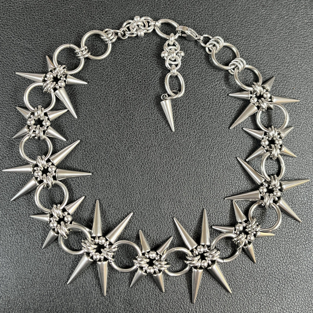 Punk Grunge Rock Rivet Chain Earrings Cool Fashion Handmade Geometric Necklace Goth Charm Jewelry Hip Hop Accessories