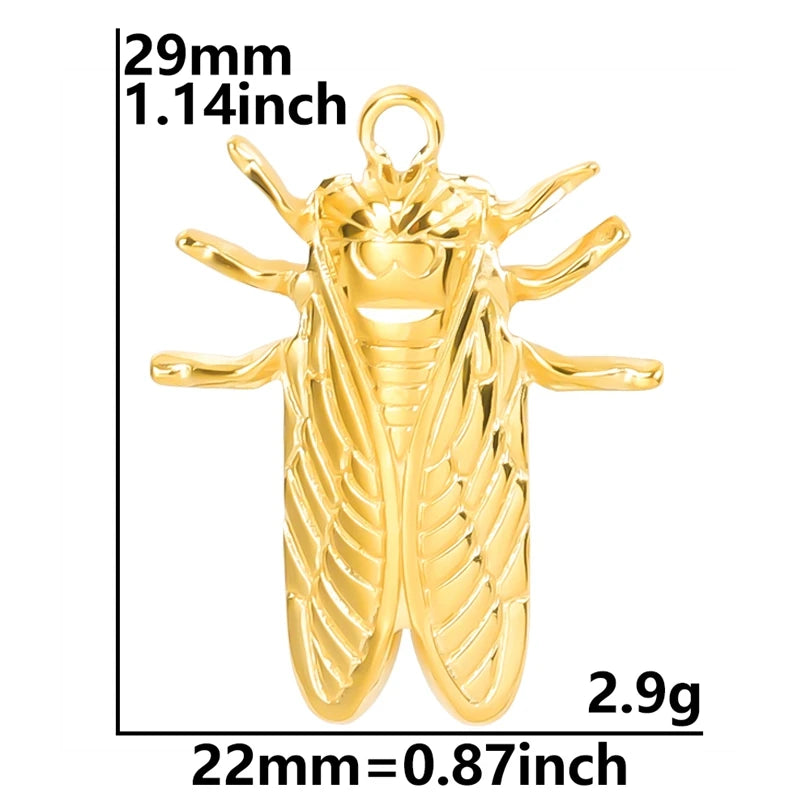 10PCS Ancient Egyptian Scarab Beetle Pendants Charms Stainless Steel Dragonfly Butterfly Pendant for Jewelry Making DIY Necklace