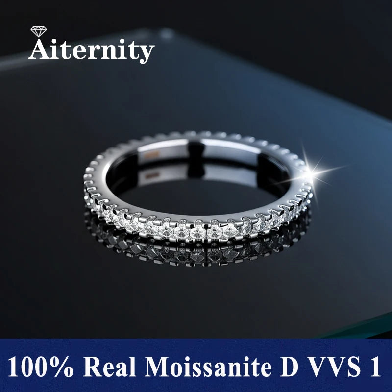 Fashion V Shape D VVS1 Moissanite Row Rings for Woman 925 Sterling Silver Jewelry Gift Woman's Moissanite Diamond Ring