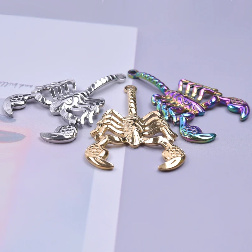 10PCS Ancient Egyptian Scarab Beetle Pendants Charms Stainless Steel Dragonfly Butterfly Pendant for Jewelry Making DIY Necklace