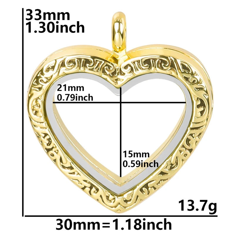 10Pcs/Lot Openable Round Living Reliquary Picture Locket Pendant Glass Floating Cremation Urn Medaillon Colgantes Jewelry Making