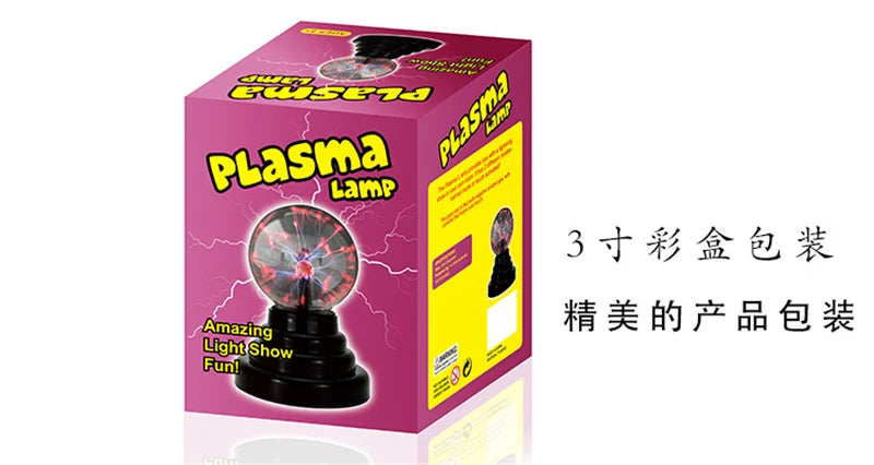 3/4/5/6/8 Inch Magic Plasma Ball Lamp LED Atmosphere Night Light Only Touch Sensitive Glass Plasma Light Bedroom Decor Kids Gift