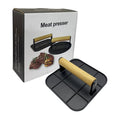 Cast Iron Burger Press Outdoor Non Stick Aluminum Alloy Rotundity Hand Meat Burger Press with Wooden Handle for Home Kitchen BBQ