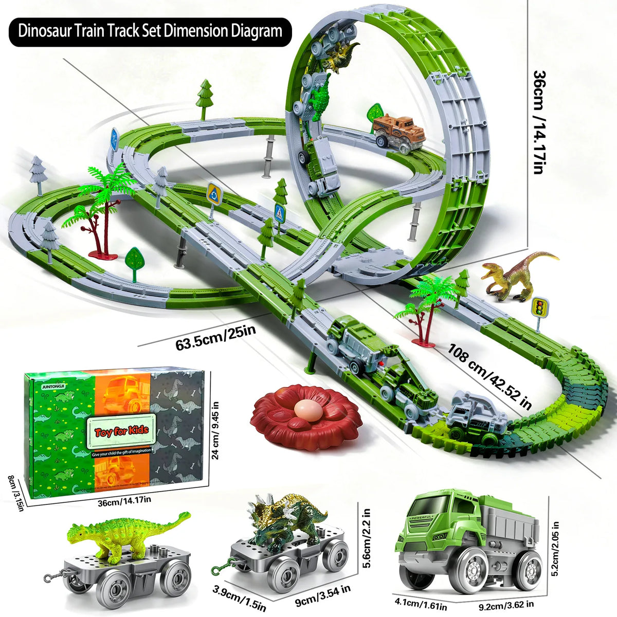 DIY Space Track Toys Dinosaur Racing Car Track Set Magic Climbing Flexible Rail Car Toy for Kids gift