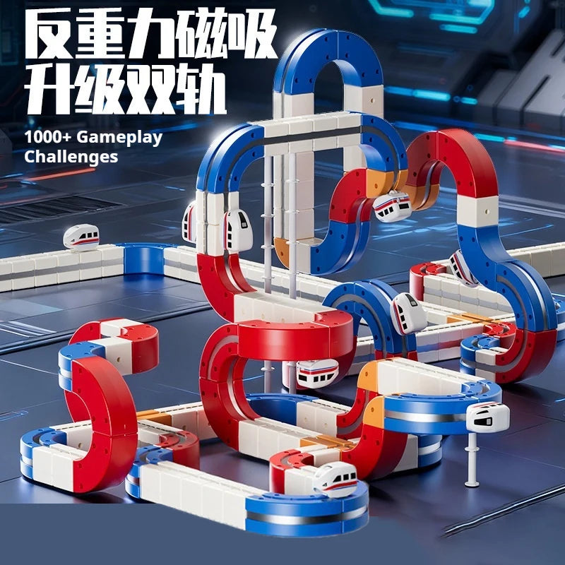 High-Speed Electric Train Set for Kids Magnetic Assembly DIY Educational Gravity-Defying Track Model Car Playset