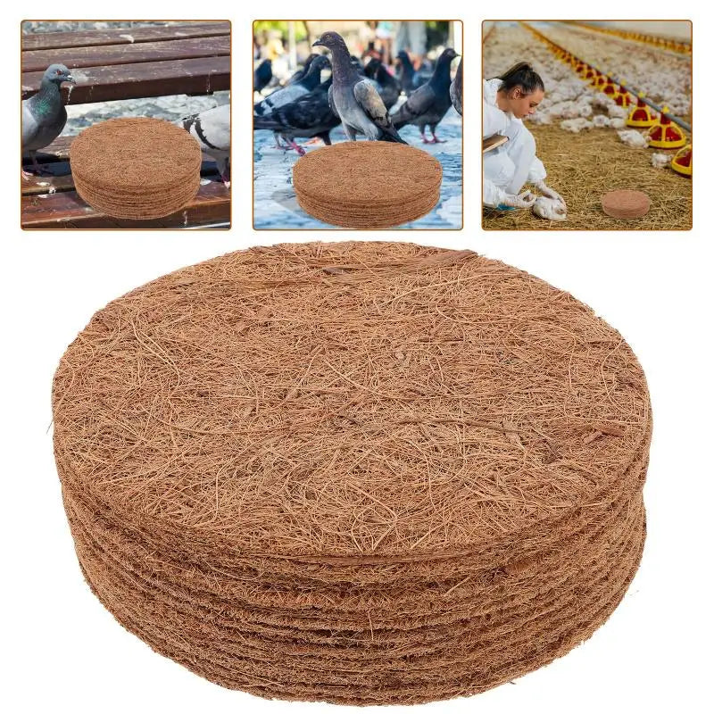 12pcs Nesting Pads Coconut Fiber Chicken Parrots Breeding Coop Bedding Bird Cage Box Liners Pigeon Nest Mat for Bird Nests NEW
