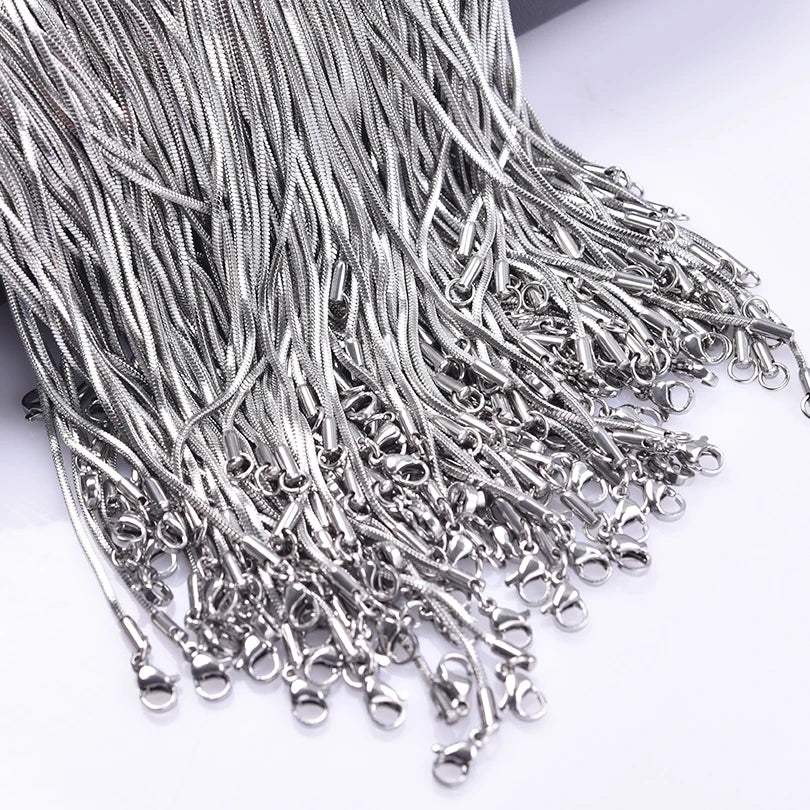 Length 45/50/60/70cm Stainless Steel Necklace For Women Men Snake Chain Neck Decor Trendy Jewelry Necklace Acier Inoxydable Gift