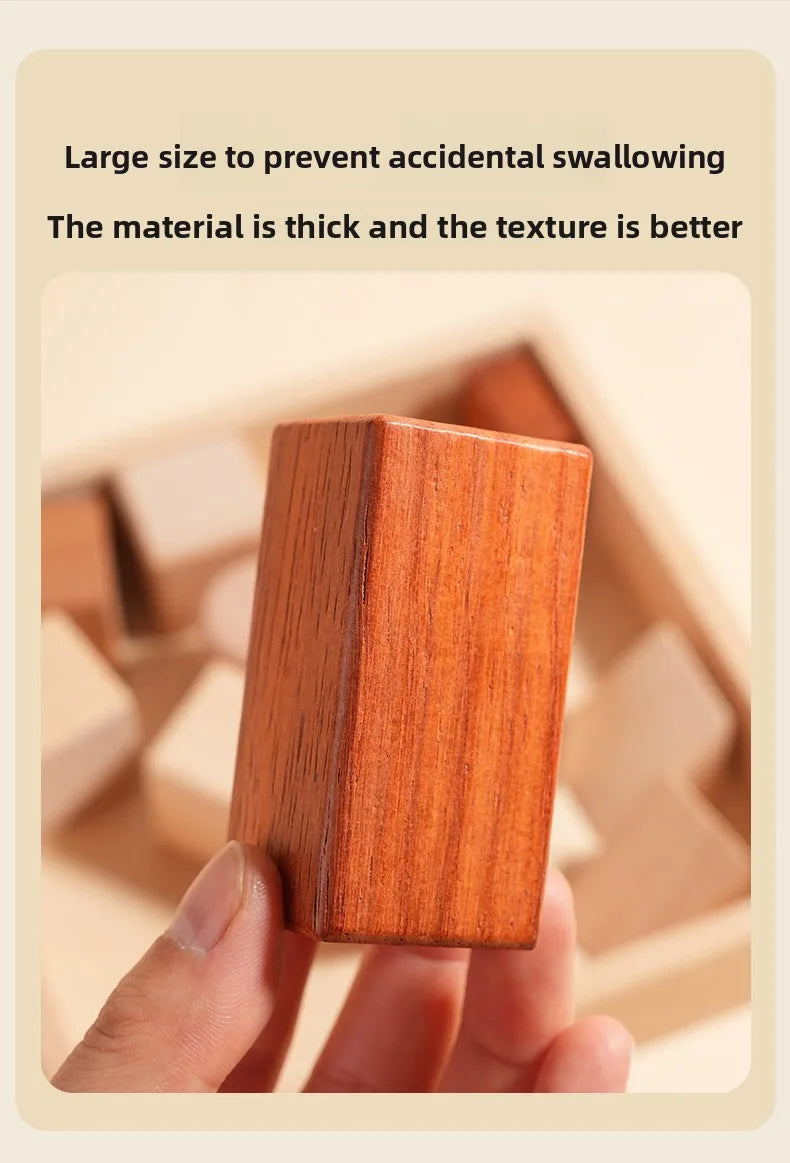 Kawaii 100Pcs Unpainted Beech Wooden Large Building Blocks Toddler Stacking Construction Preschool Educational Gift