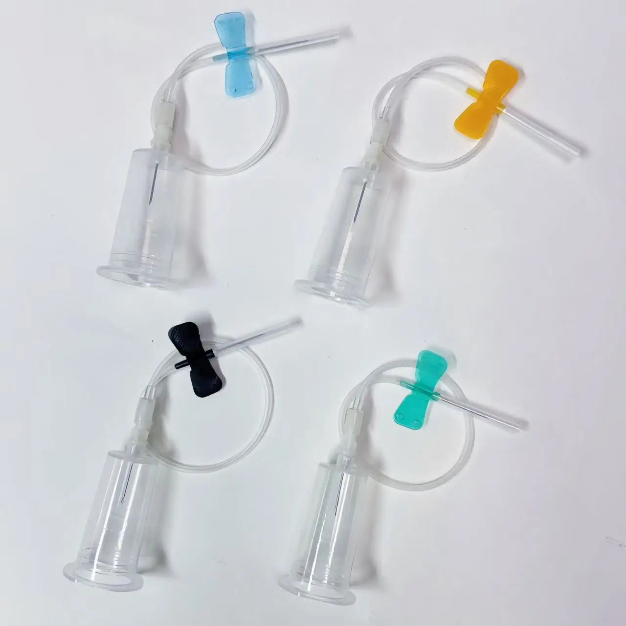 100/batch Pet Safety Blood Collection Set, Disposable Butterfly Wing Needle+Plastic Vacuum Needle Holder For Veterinary Use