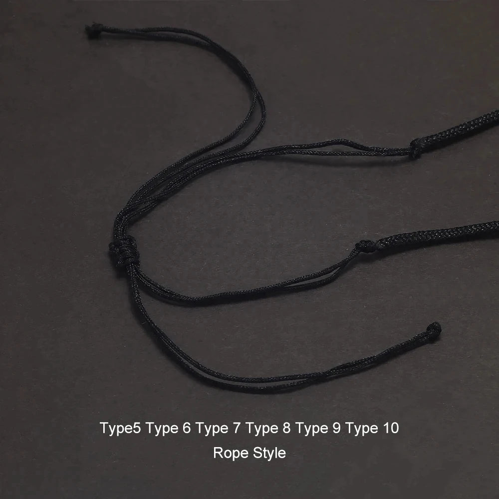 Natural Stone Geometric Pendant Necklace for Men Black Obsidian Blue Sandstone Adjusted Leather Rope Retro Vintage Jewelry