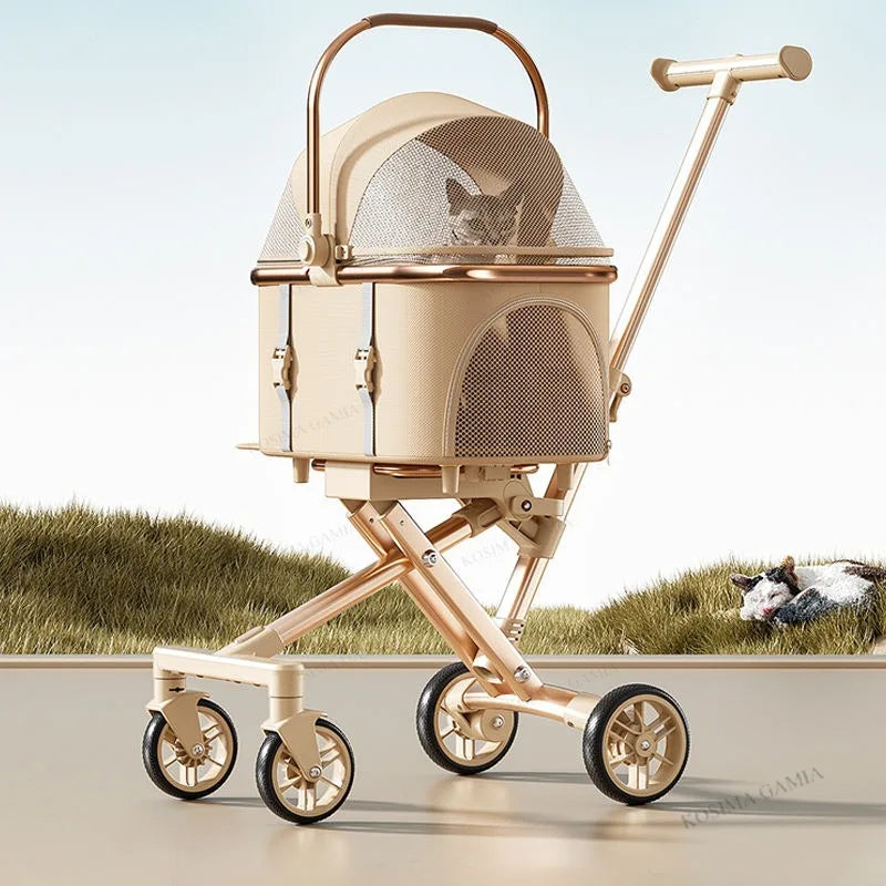 New Separable Pet Stroller, Portable One Click Recycling Cat Stroller, Universal Lightweight Baby Dog Stroller for Travel