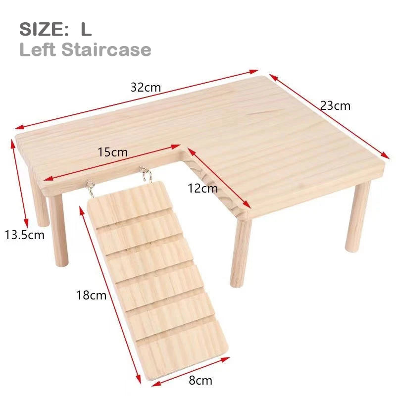 Unpainted Wooden Guinea Pig Hideout Climb House - Hamster Cage Decor Play Tunnel Small Animal Chew Toy Pet Habitat Accessories