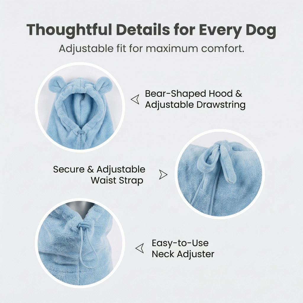 Quick Drying Soft Pet Bath Towel Robe Absorbent Soft Pet Bathrobe Dog Bath Towel for Small Big Medium Dogs and Cat