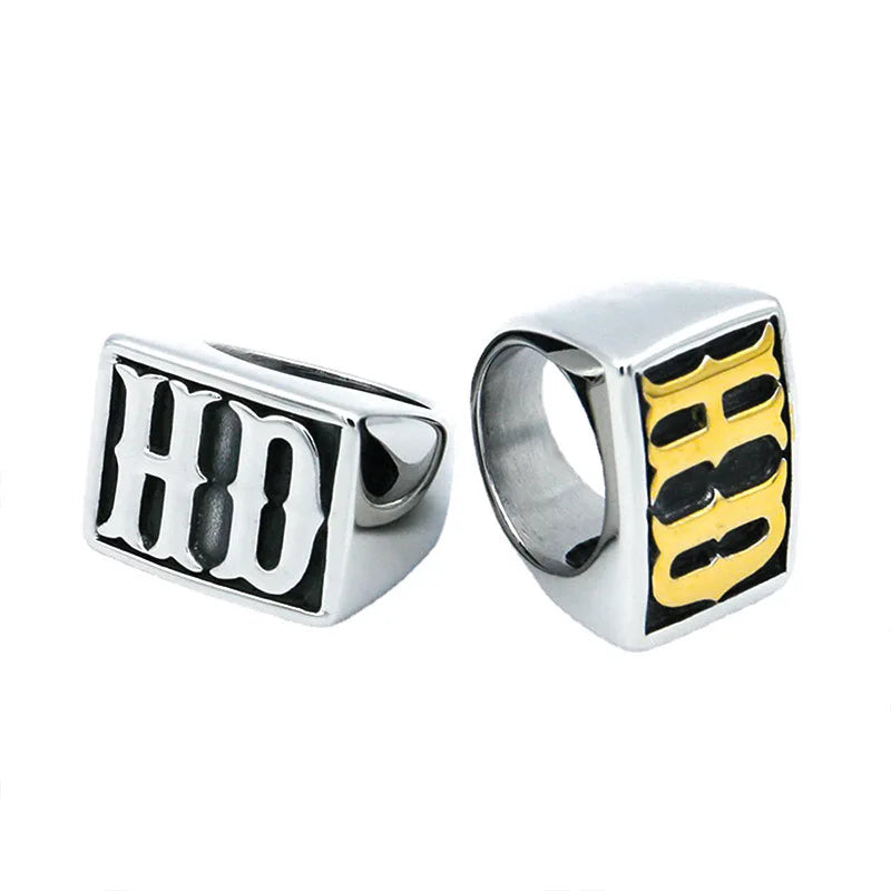 7/8/9/10/11/12/13 Stainless Steel Gold Silver Color Letter HD Waterproof Men Ring Punk Finger Jewelry Drop Shipping Wholesale