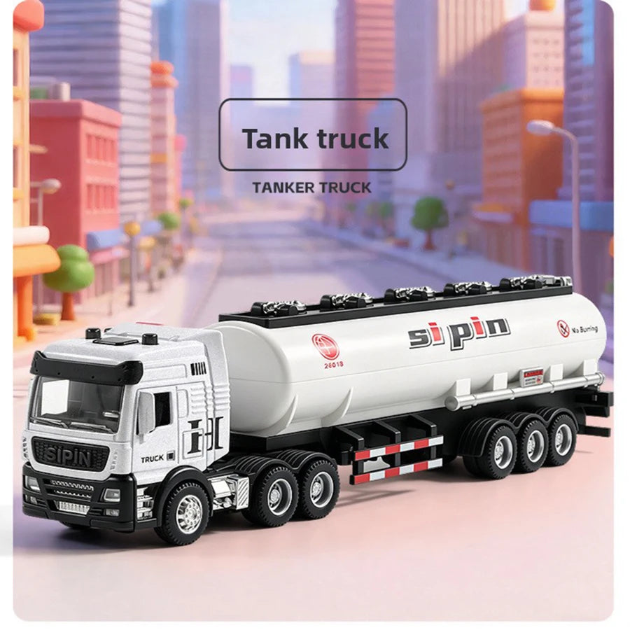 1pc Child 1:24 Engineering Vehicle Diecast Toy Car Model Light Detachable Body Toy for Kid Birthday Gift Collection Decoration