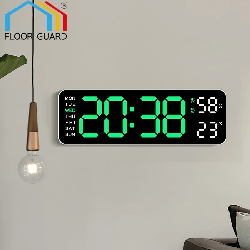 USB Smart Mute LED Electronic Wall Clock Modern Desk Clock Night Alarm Minimalist Thermometer Clock Home Decor For Room