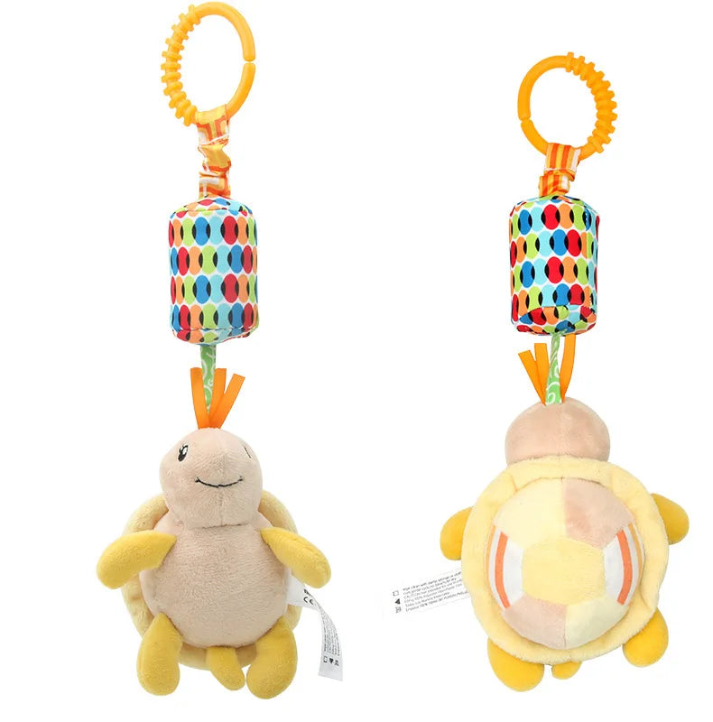 Baby Sensory Hanging Rattles Soft Learning Toy Plush Animals Stroller Infant Car Bed Crib with Teether for Babies Toddlers