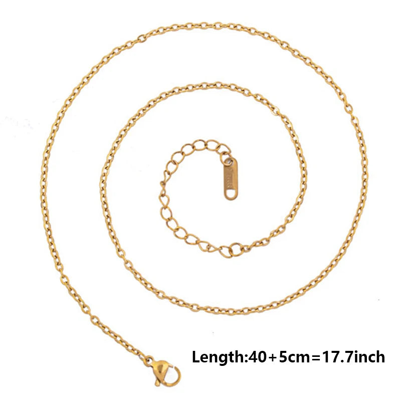 10pcs/Lot Gold Color Stainless Steel Chain 45cm Adjustable Necklace Width 1.2/1.5/1.6/2.2/2.5/3mm Men Women Jewelry Chain Bulk