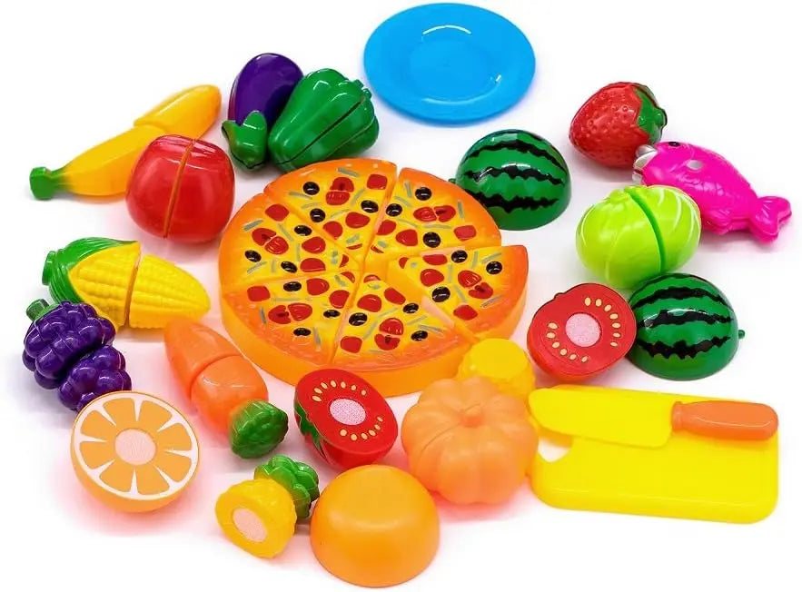 Cutting Fruits Vegetables Toys Set Game Baby Plastic Food Toy Simulated Kitchen Toy Children Pretend Play Cakes Toys Girls Gifts