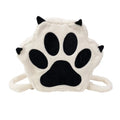 Kawaii White Puppy Cat Paw Plush Backpack Adjustable Straps Funny Dog Big Capacity Soft Stuffed Animals Bags for Girls Women